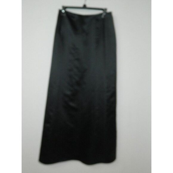 Jessica McClintock Collections Skirt Black‎ Satin '90s Y2K Maxi Skirt Size 8 - Picture 3 of 7